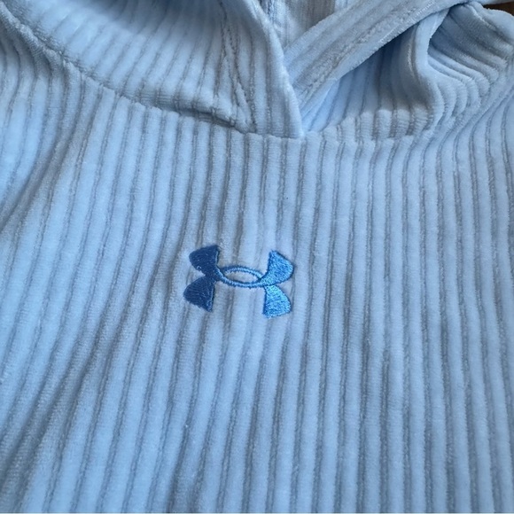Under Armour Blue Hooded Sweatshirt Velour Soft Long Sleeve Toddler Girls 4 NEW - Picture 7 of 7